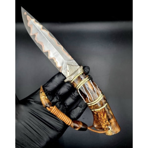 ЦАР СКОРПІОНІВ ніж ручної роботи майстра Павла Гончаренка, сталь - cpm к390™ в обкладках з нержавіючого дамаску через мідь, 64-65 HRC. Photo 2